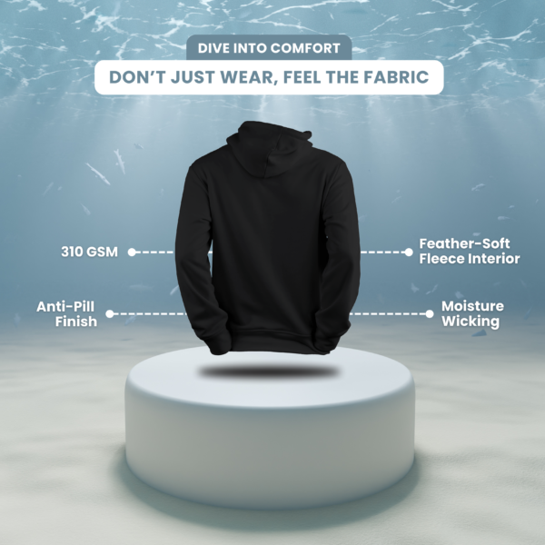 9 Midnight Solid Black Hoodie