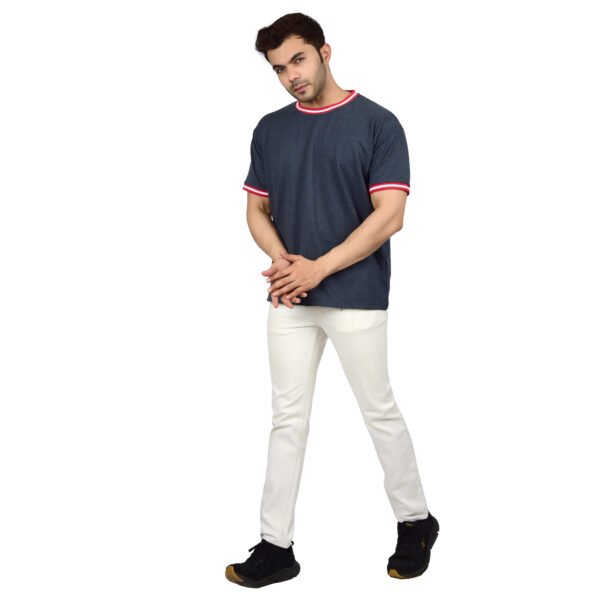 DSC_4461 Men's Solid Blue T-shirt (Oversized)