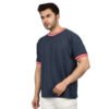 DSC_4464 Men's Solid Blue T-shirt (Oversized)