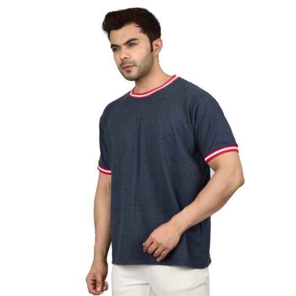 DSC_4464 Men's Solid Blue T-shirt (Oversized)