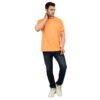 DSC_4527 Men's Solid Orange Cotton T-shirt (Oversized)