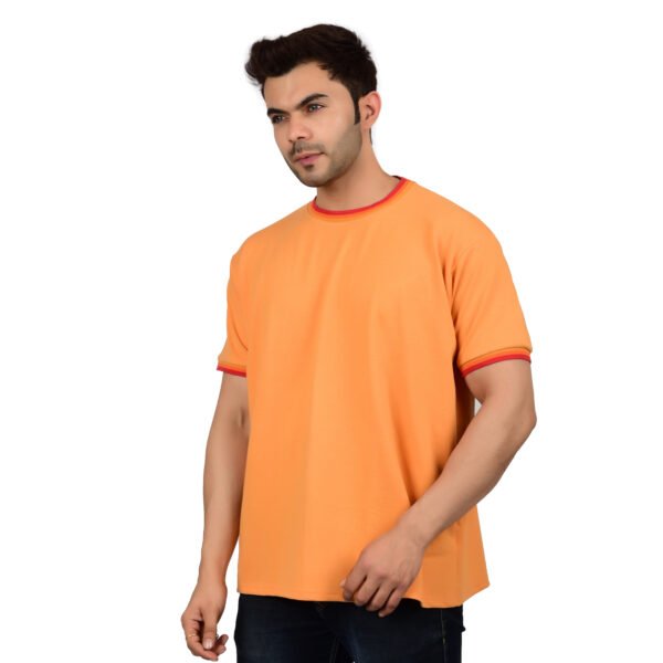 DSC_4529 Men's Solid Orange Cotton T-shirt (Oversized)