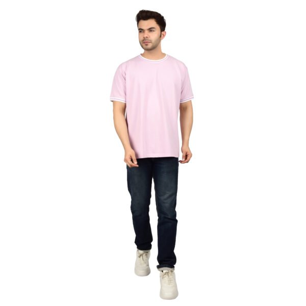 DSC_4556 Men's Solid Pink Cotton T-shirt (Oversized)