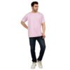 DSC_4557 Men's Solid Pink Cotton T-shirt (Oversized)