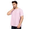 DSC_4560 Men's Solid Pink Cotton T-shirt (Oversized)