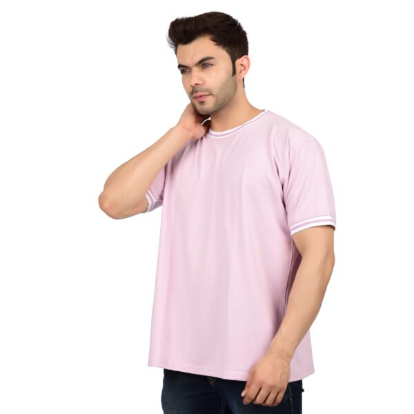 DSC_4560 Men's Solid Pink Cotton T-shirt (Oversized)