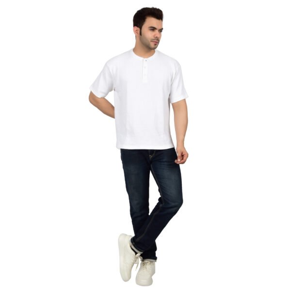 DSC_4588 Men's Solid White Cotton T-shirt (Oversized)