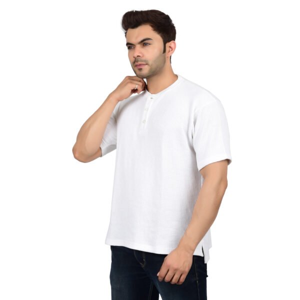 DSC_4591 Men's Solid White Cotton T-shirt (Oversized)