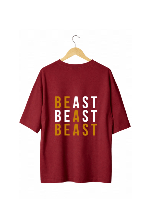 maroon new tshirt (1) Beast T-Shirt Maroon (Oversized)