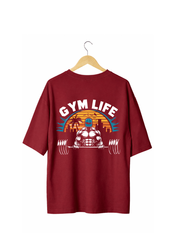 maroon new tshirt (24) Gym T-Shirt Maroon T-Shirt (Oversized)
